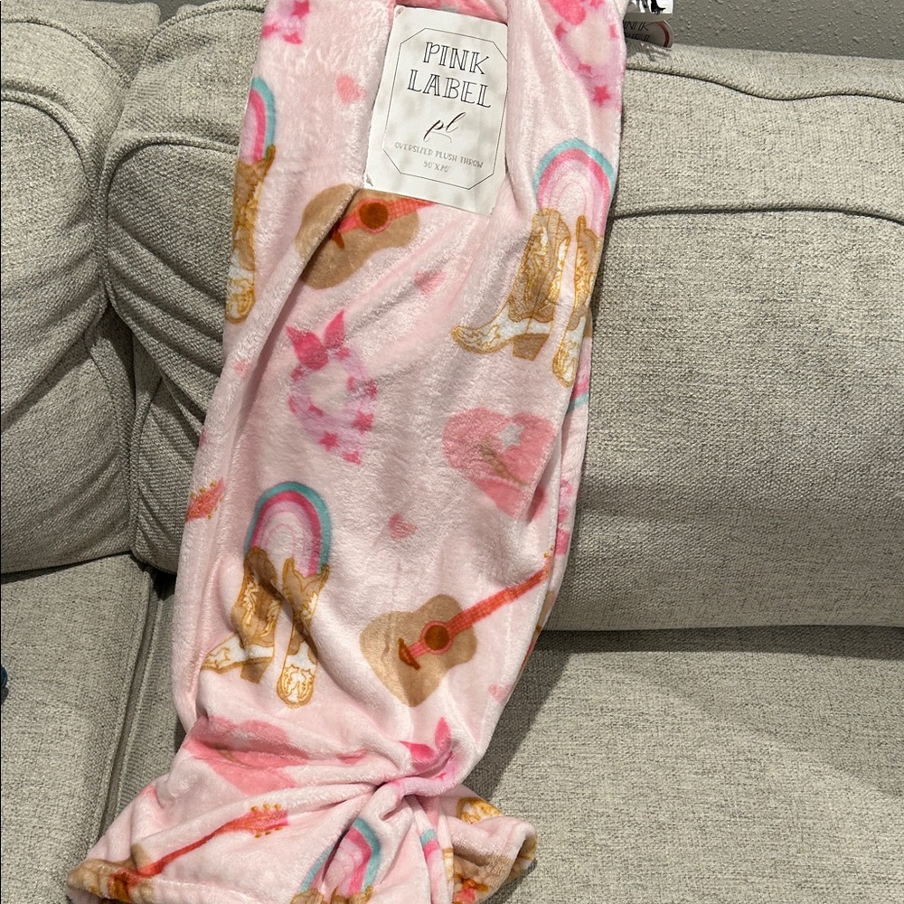 Plush Throw - Pink and Brown